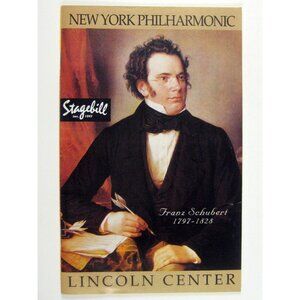 New York City Philharmonic Stagebill 1997 Lincoln Center Franz Schubert Birthday
